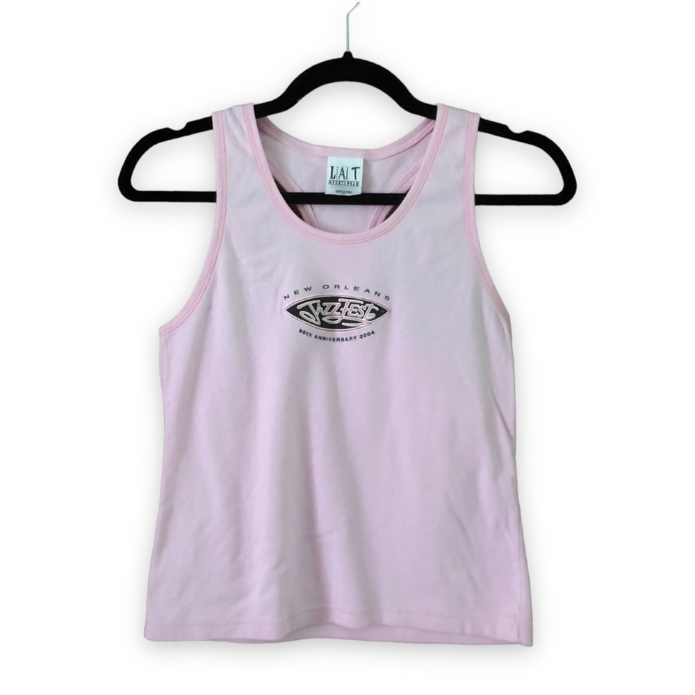 Vintage Y2K 2004 New Orleans Jazz Fest 25th Anniversary Pink Tank Top Size XL
